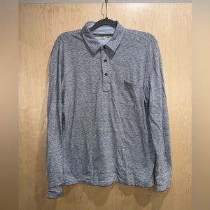 Mens Faherty Slub Cotton Long Sleeve Polo